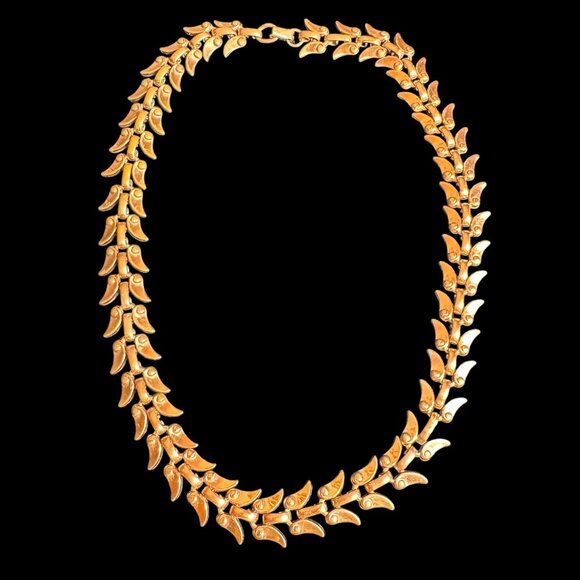 Vintage "Renoir" Copper Linked Collar Choker Bib 18 inches - Picture 10 of 10